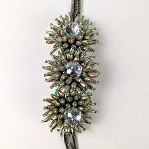 Vera Wang Silver/Green Large Sparkle Bracelet